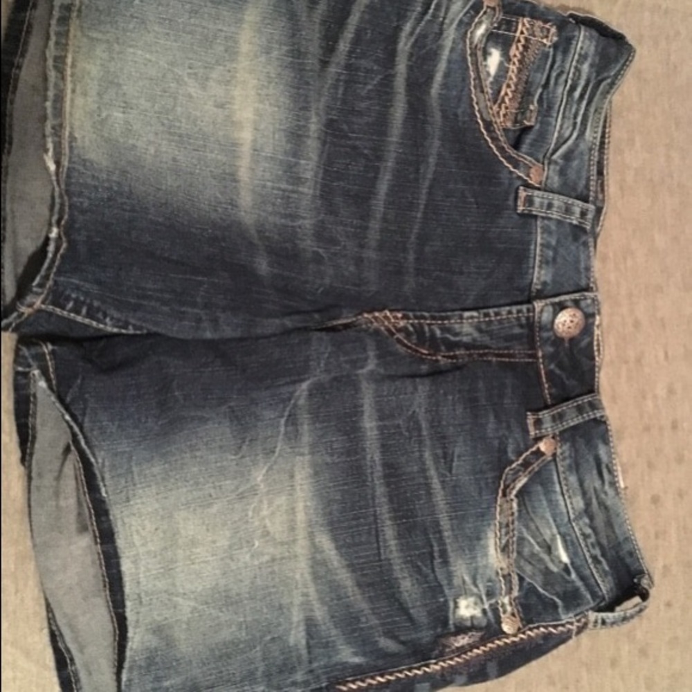 Silver Jean Shorts- Light Wash/ Distressed